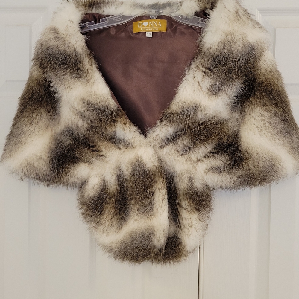 Faux Fur Wrap/Stole mob wife esthetic Sz S/M